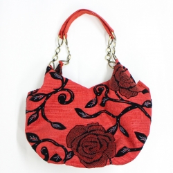Red rose woman fashion bag